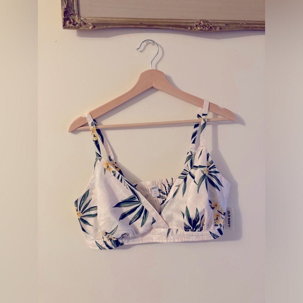 NWTS Old Navy Tropical Poplin Bralette Women’s Size Large Tall 100% Cotton